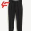Men's cotton poly long trousers with front pleats