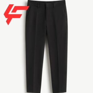 Men's cotton poly long trousers with front pleats