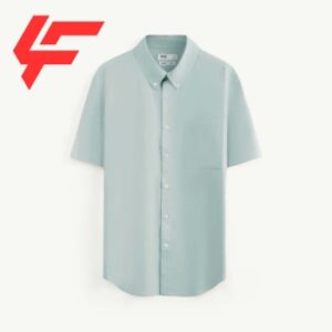 Green short sleeve fitted oxford shirt - Smartshirt