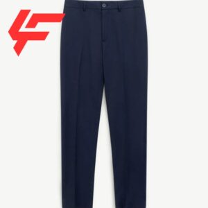 Men's slim fit pleated cotton long pants